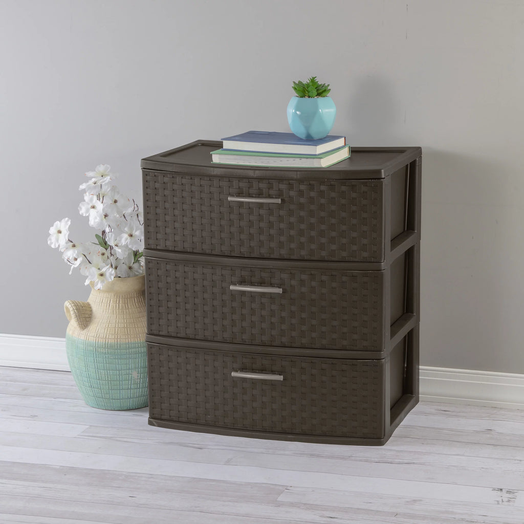3 Drawer Wide Weave Tower Espresso B709746