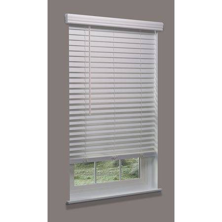 Cordless Faux Wood Blind, White, 24x22w x 48 N460