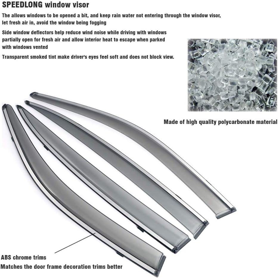 Car Window Visor Vent Shade Deflector Sun/Rain Guards U379
