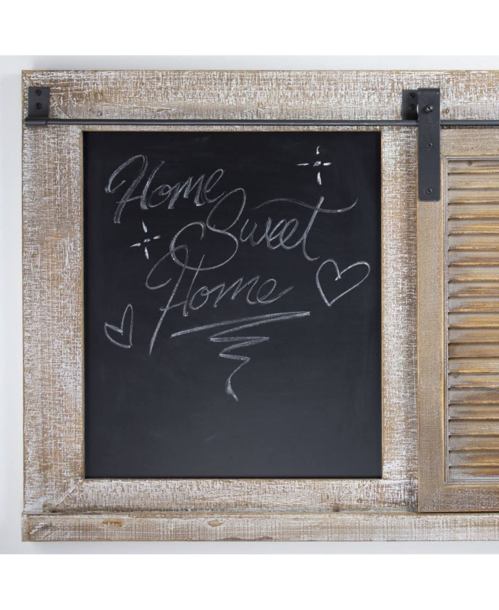 Rustic Wood Sliding Barn Door Chalkboard - Brown N10370