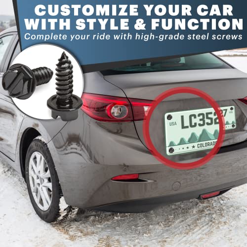 Stainless Steel License Plate Screws 4-Pack Black X239