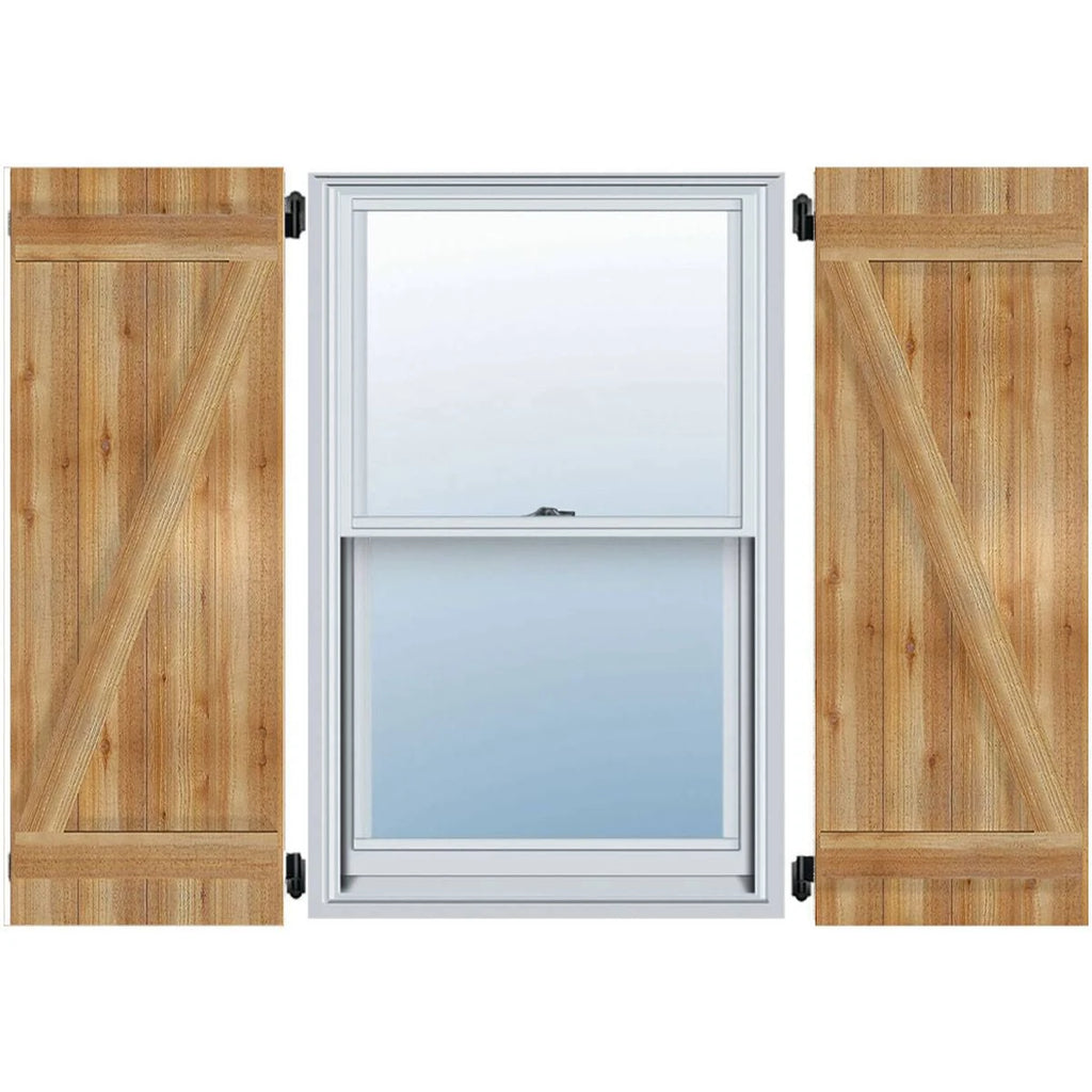 Rough Sawn Western Red Cedar Board-n-Batten Shutters Y971894