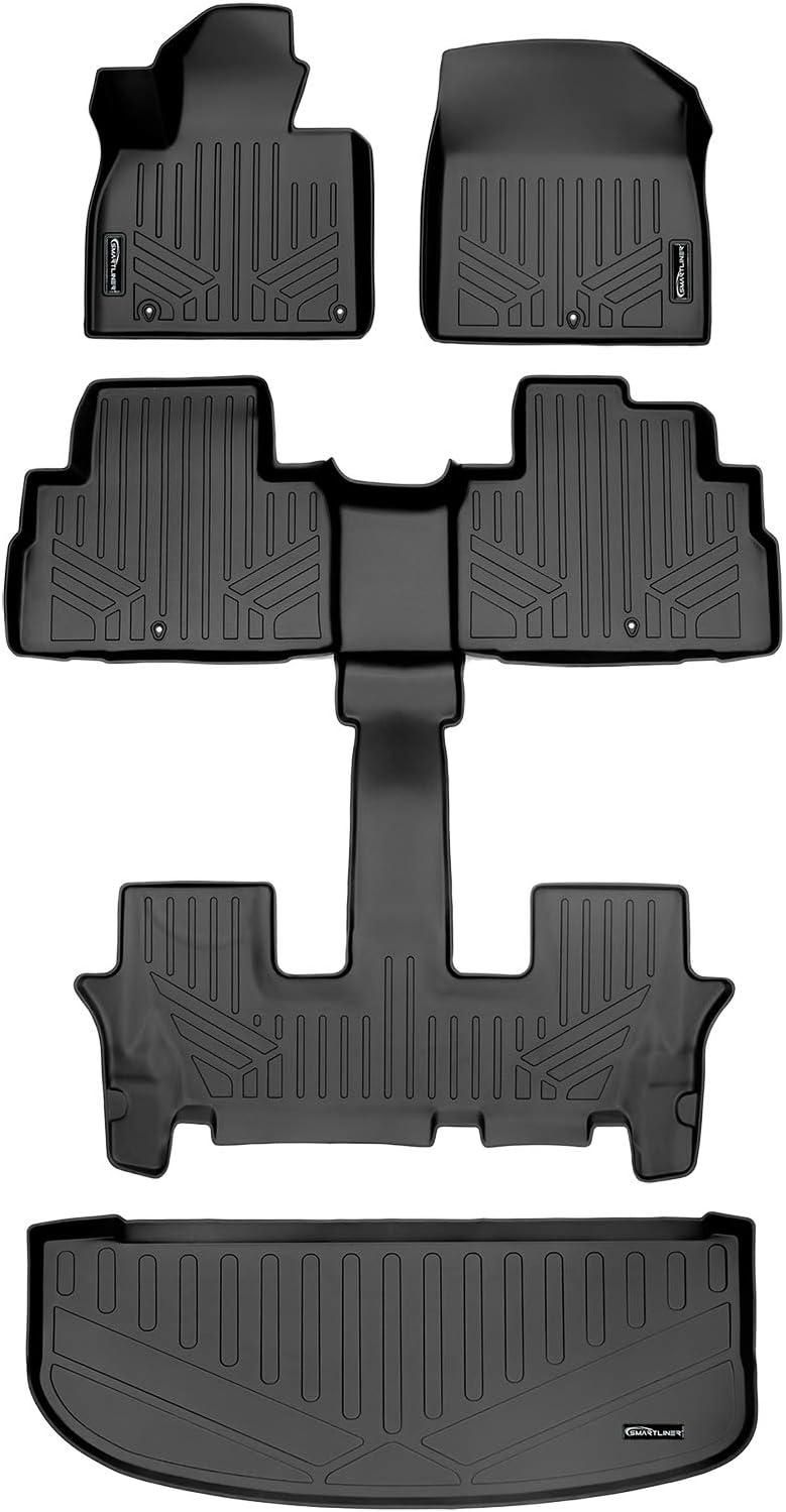 Black 3 Row & Cargo Floor Mat Liner Set X24814