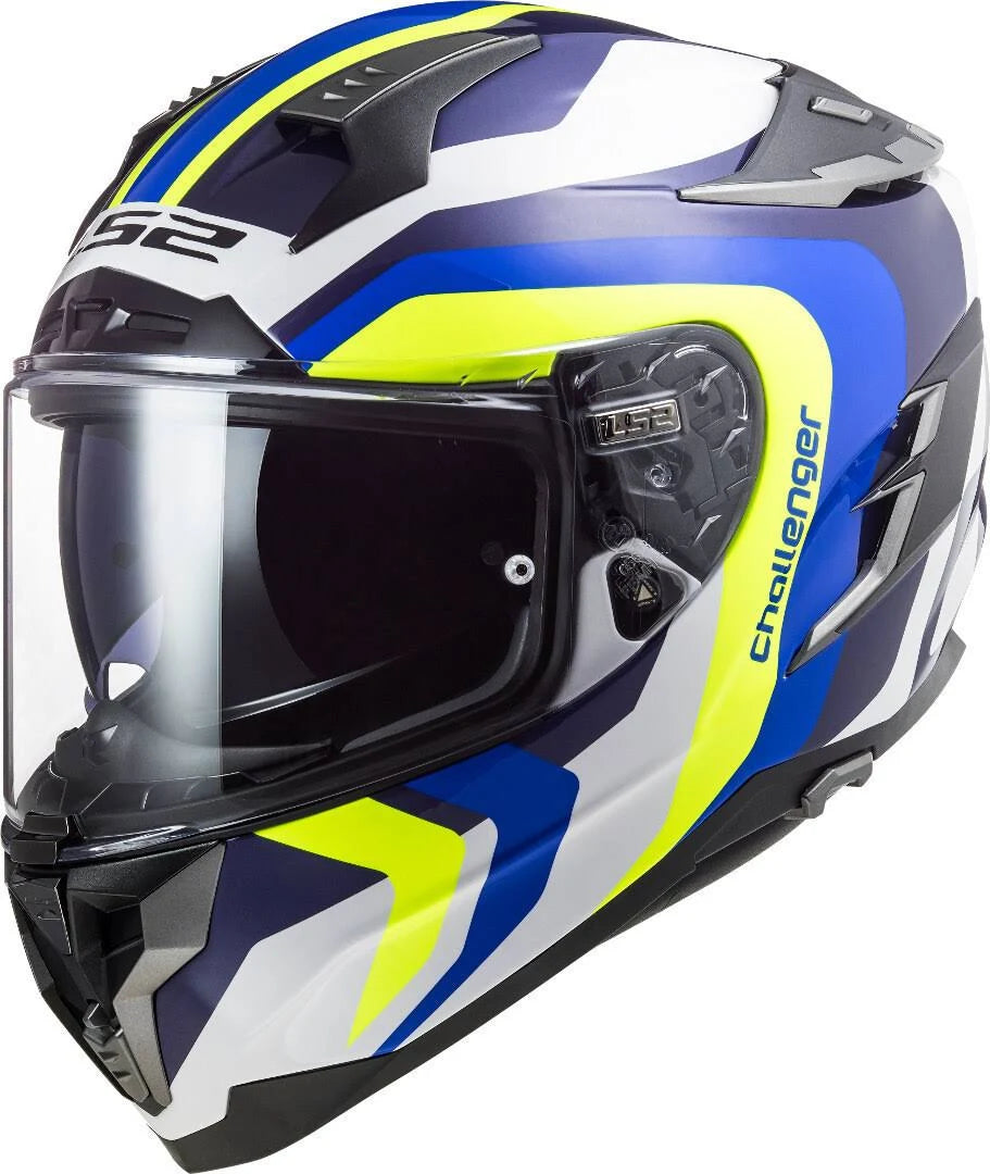 White-Blue-Yellow Helmet H181