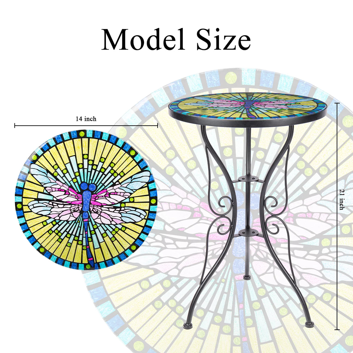 21" Glass Outdoor Side Table U111558
