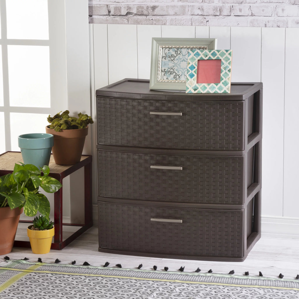 3 Drawer Wide Weave Tower Espresso B709746