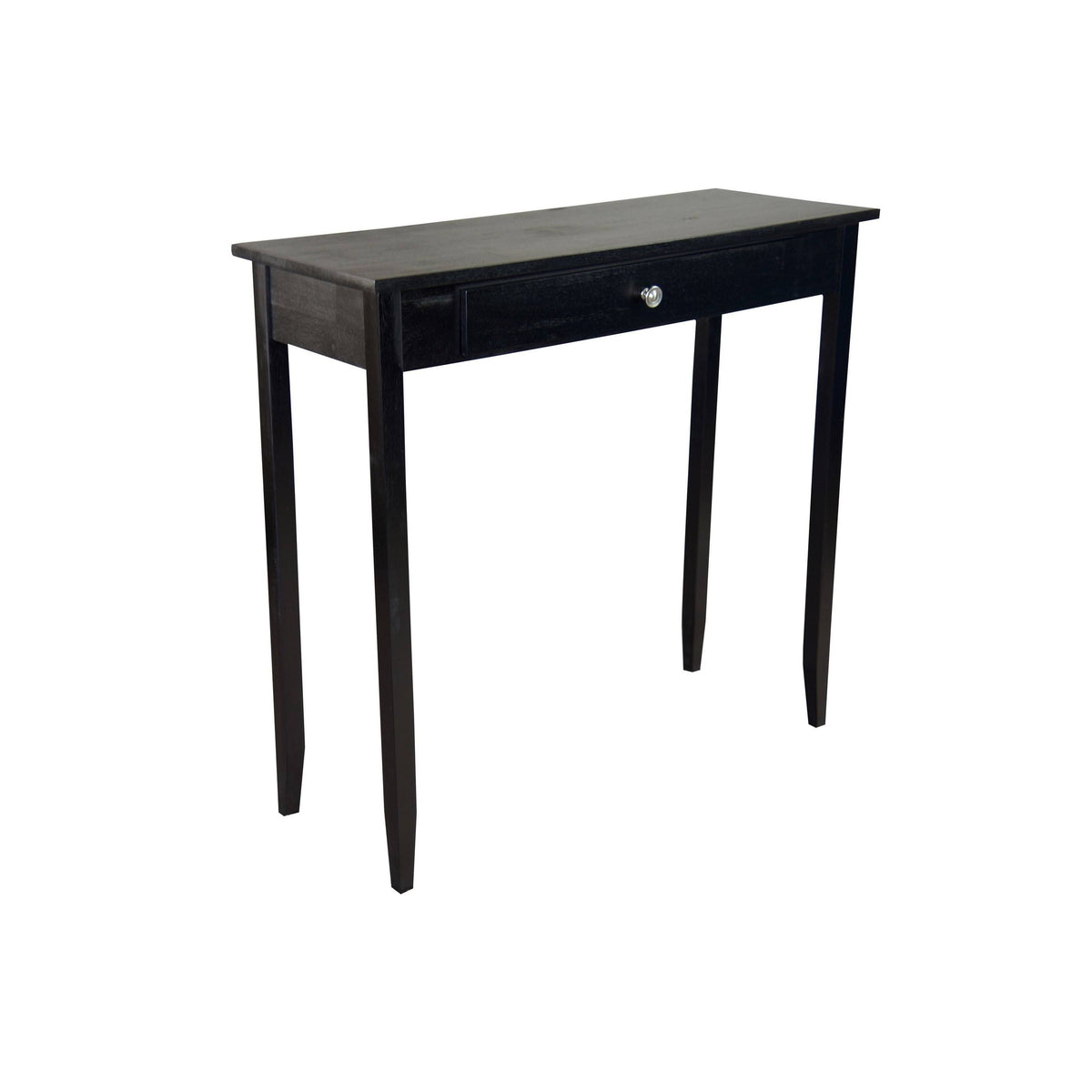 Black Solid Acacia 1-Drawer Console Table P18494