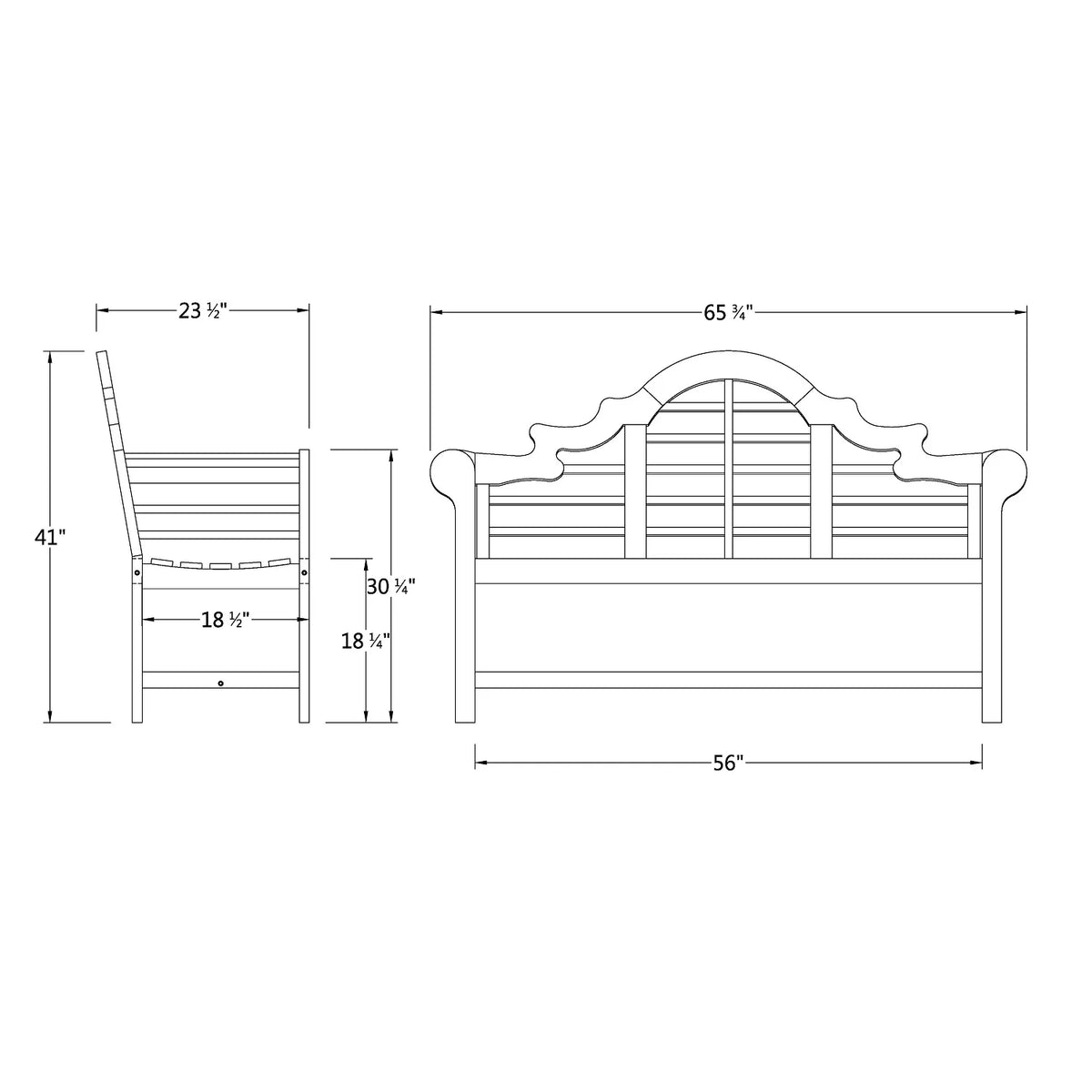 Brown Teak Outdoor Bench G6142