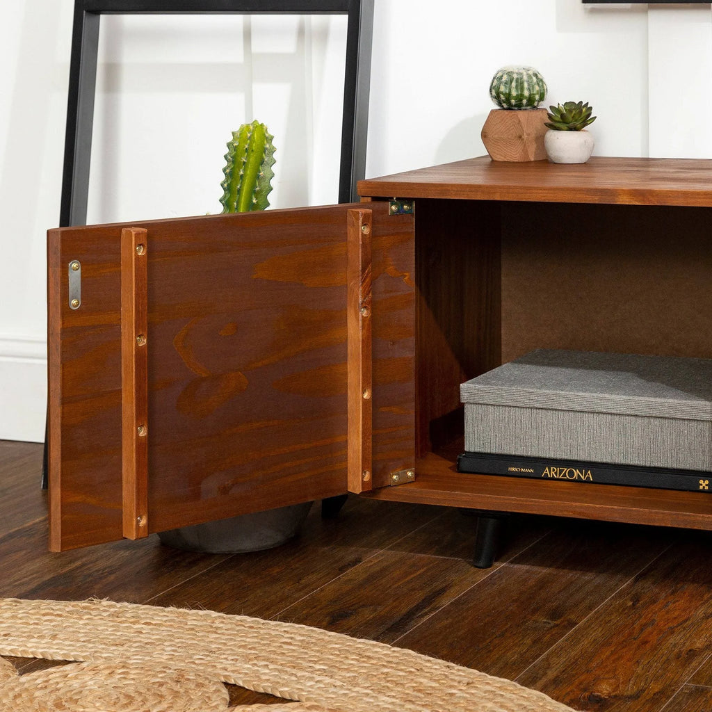 Solid Wood Storage Bench - Caramel I10045