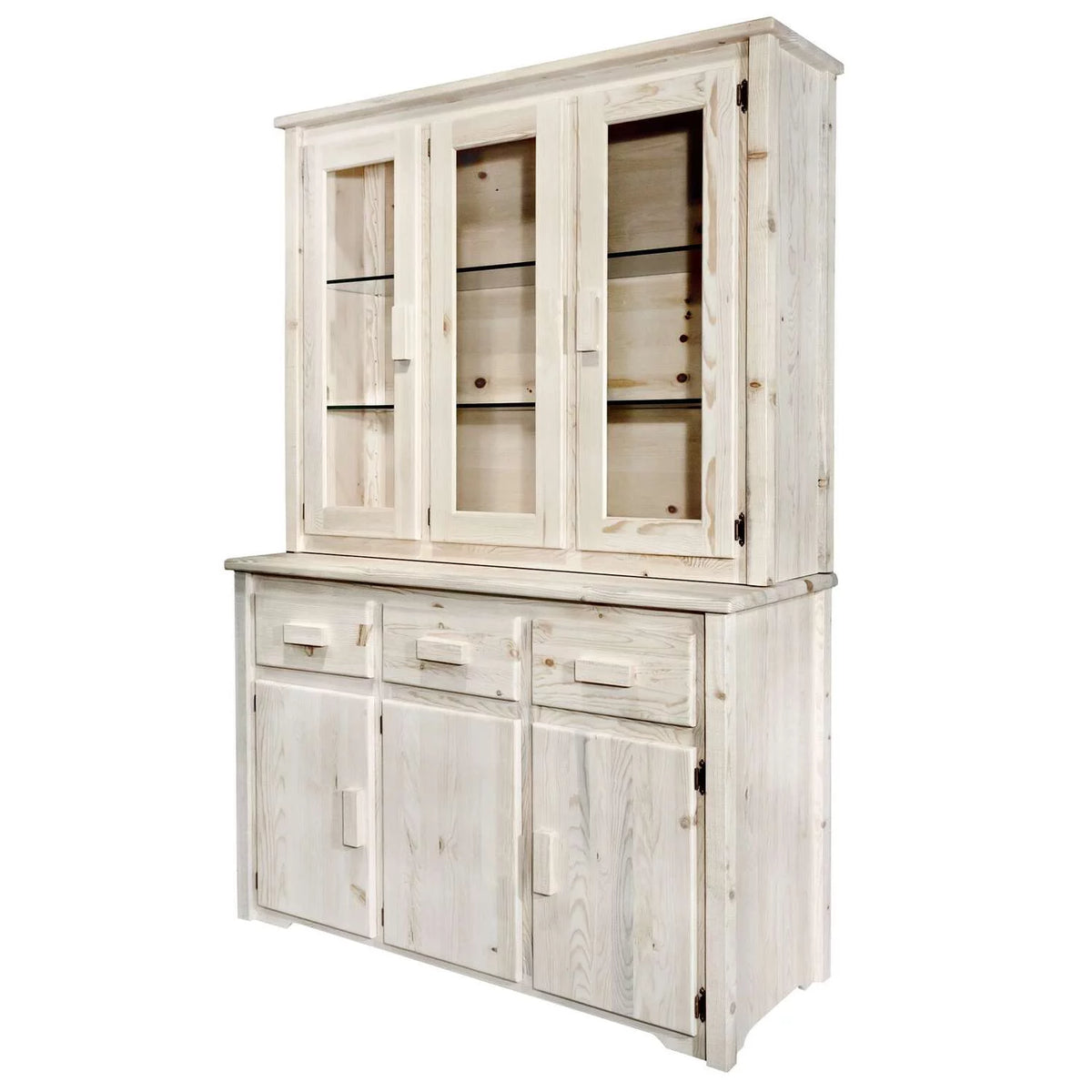 Natural Lacquered Wood China Hutch R177849