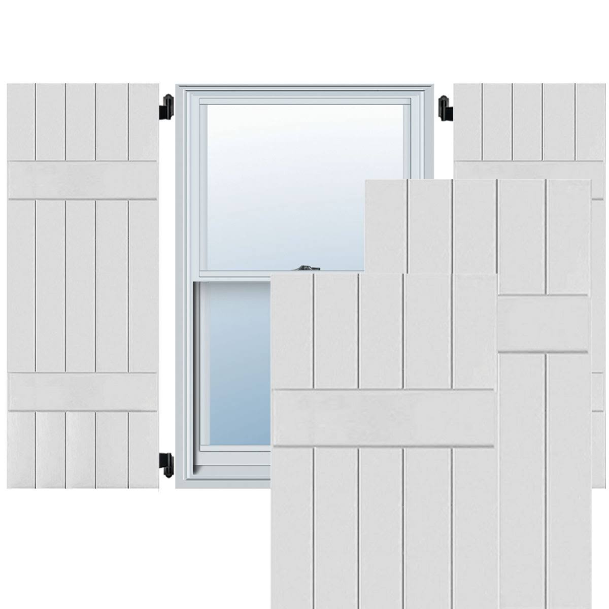 18x22W x 28x22H Real Wood Pine Board-n-Batten Shutters S7612