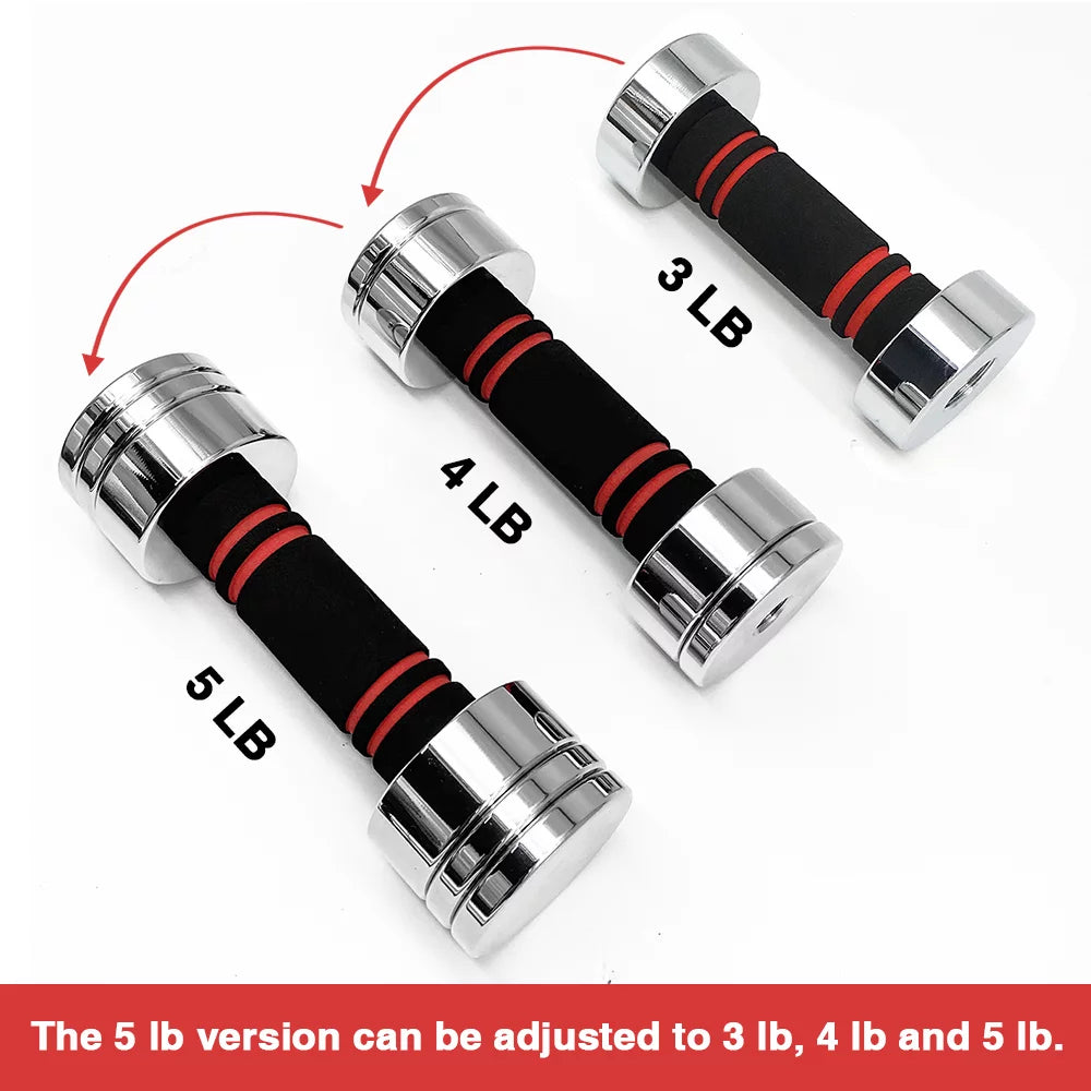 Adjustable Dumbbells Pair Steel Weight Set with Foam Handle A8855