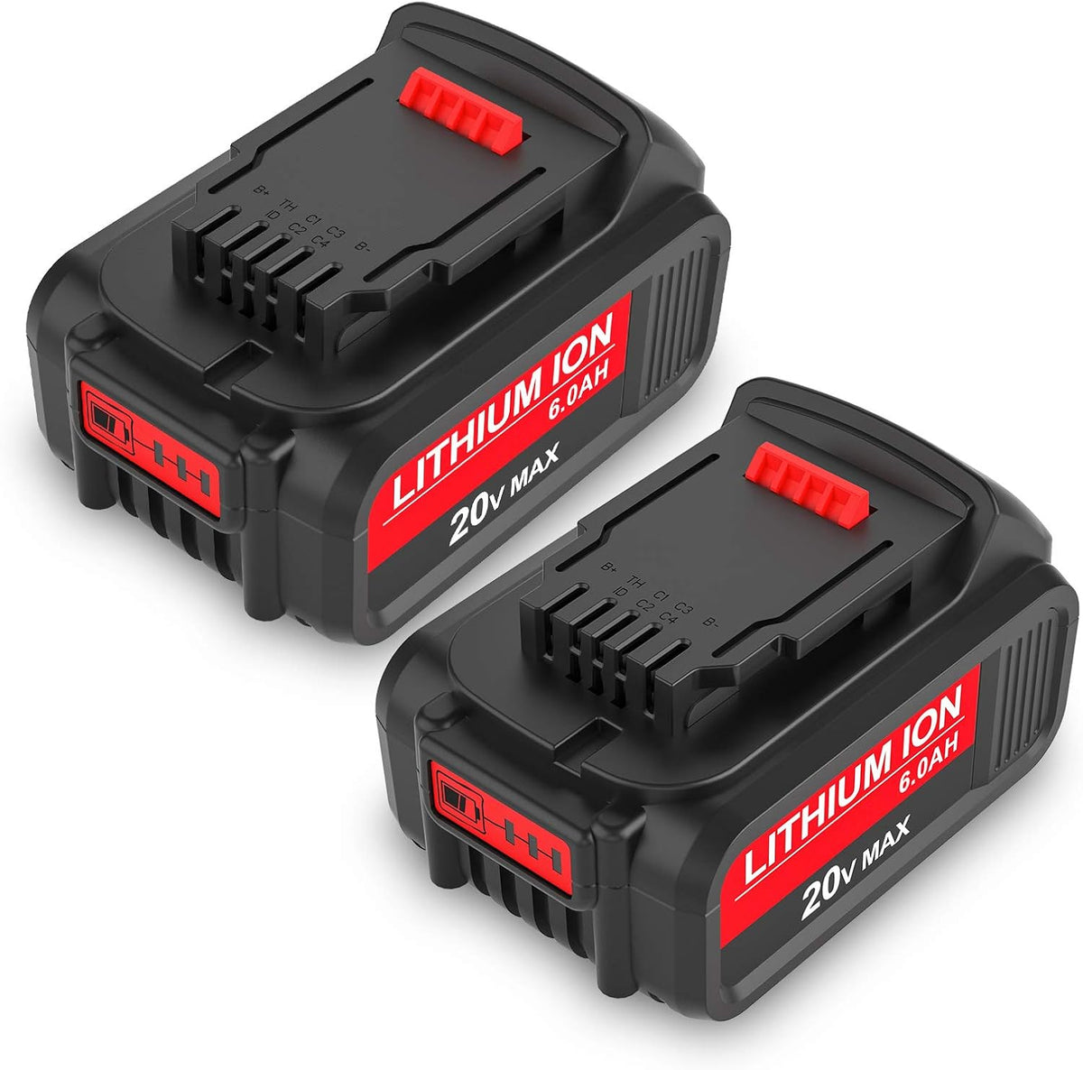 2 Pack 6.0Ah Replacement Battery for Dewalt 20V Max Lithium R795675