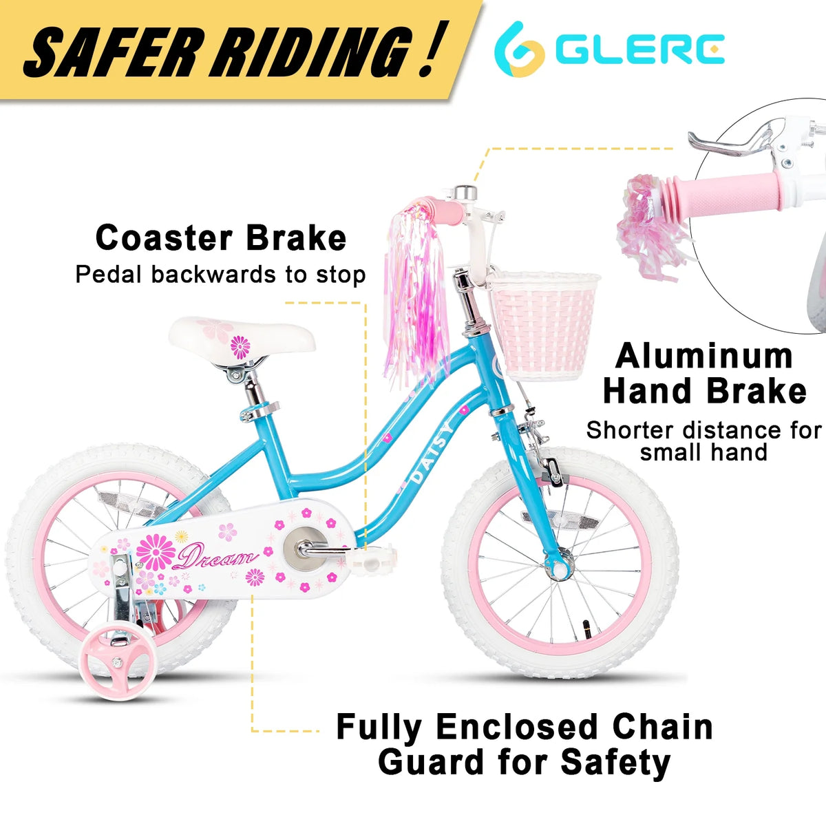 14 Inch Kids Bike with Training Wheels & Basket K764184