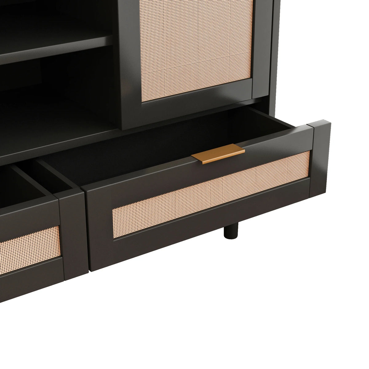 Black Sliding Barn Door Storage Cabinet B8542