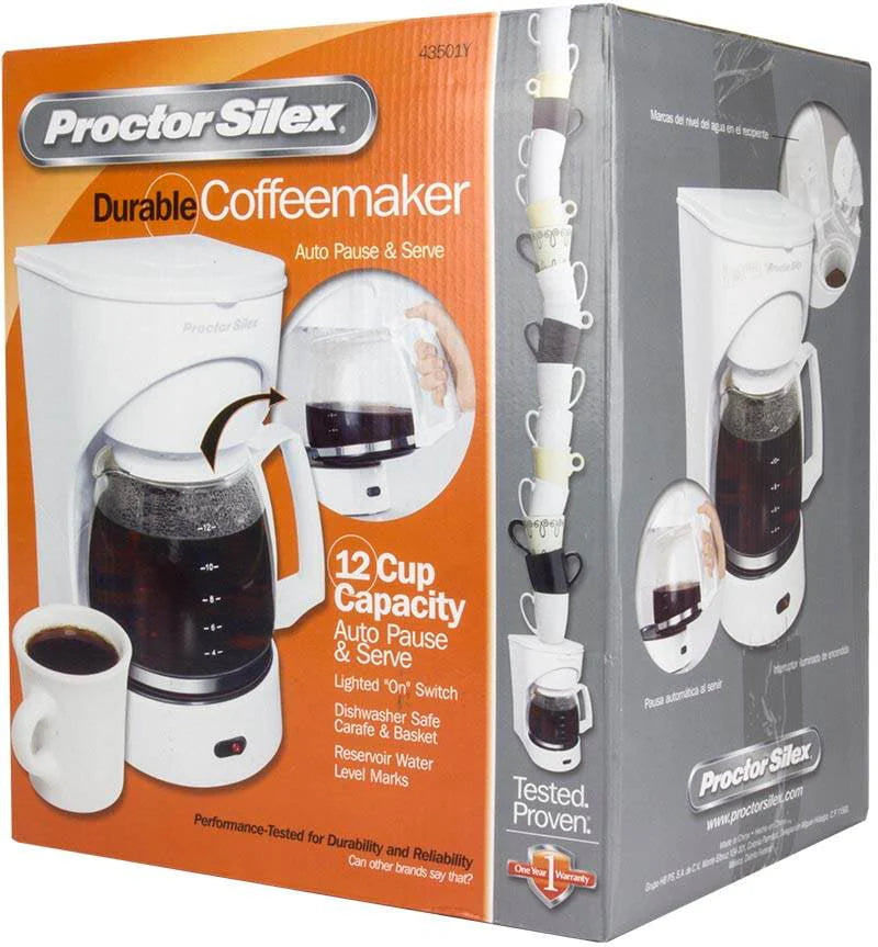 12-Cup White Coffee Maker V7030