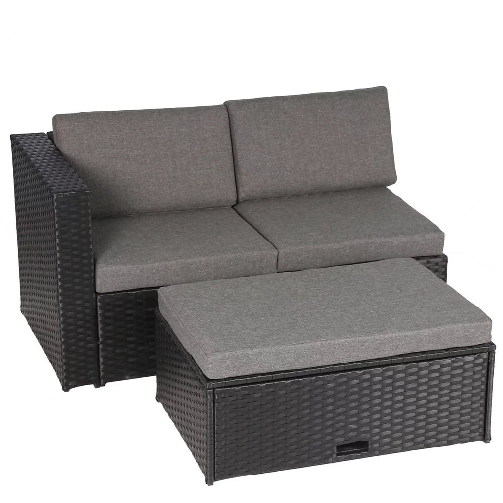 All Weather Wicker 4 Piece Corner Sofa Conversation Set J128892