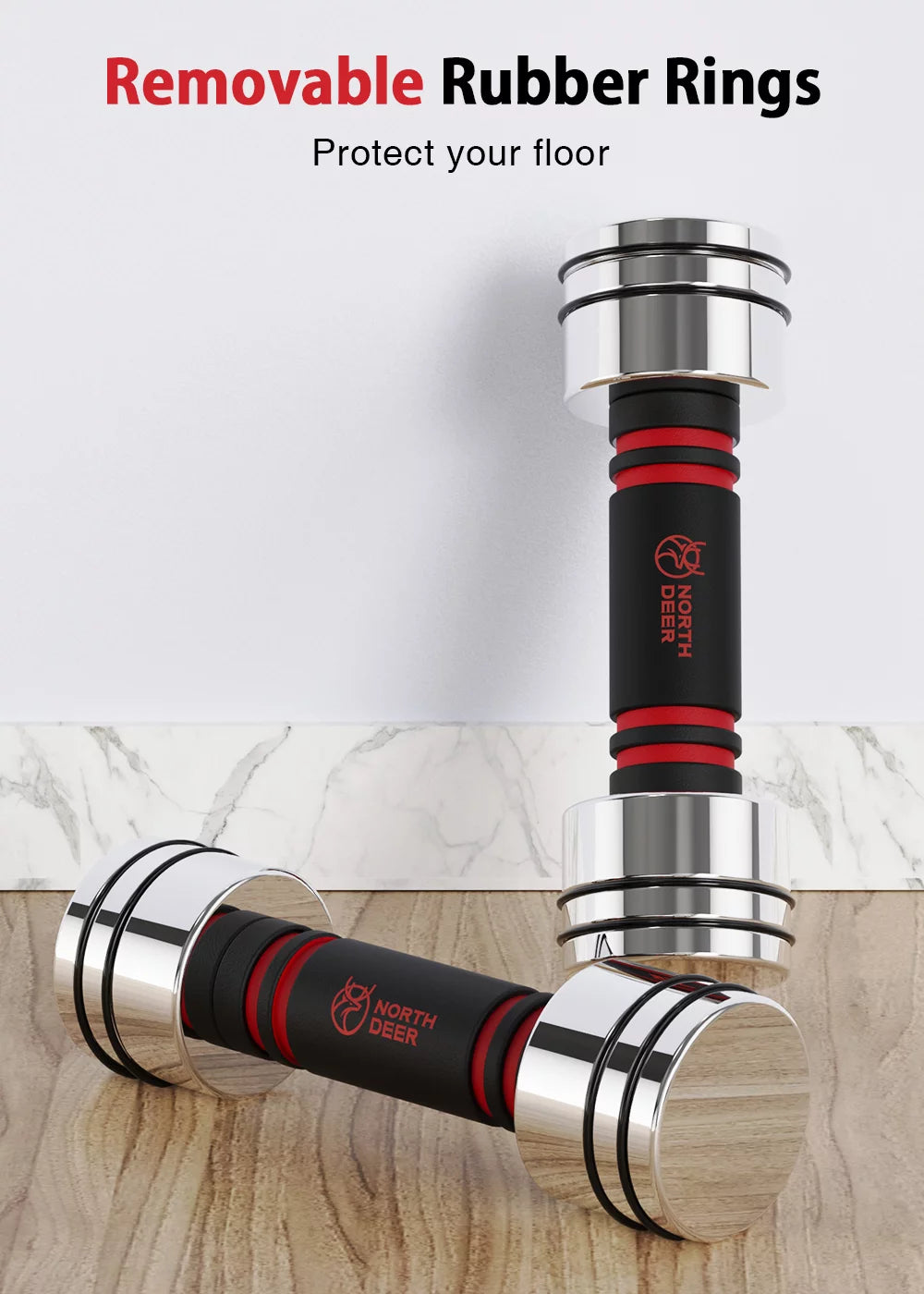 Adjustable Dumbbells Pair Steel Weight Set with Foam Handle A8855