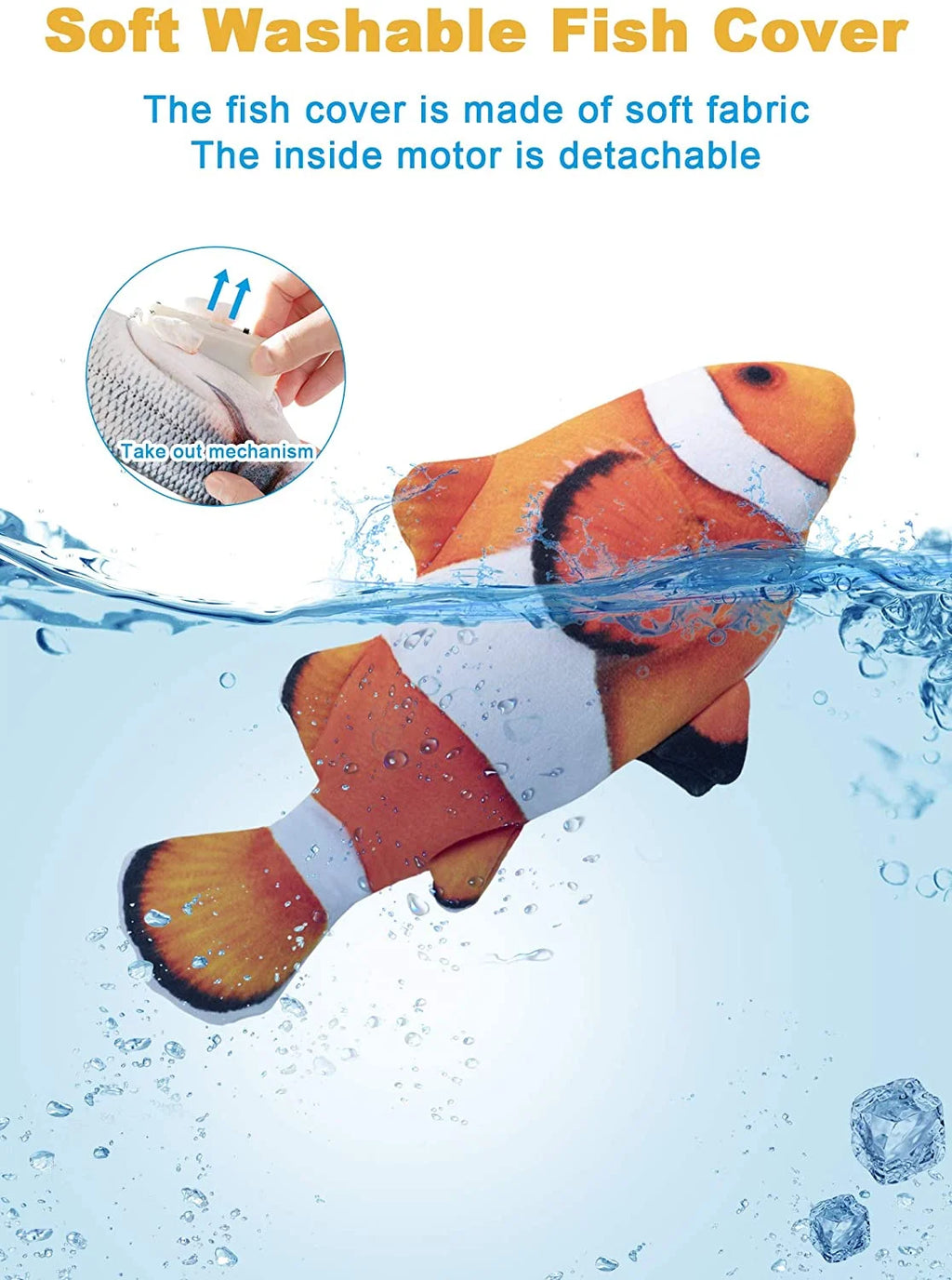 Electric Flopping Fish 10.5" Plush Cat Toy S329332