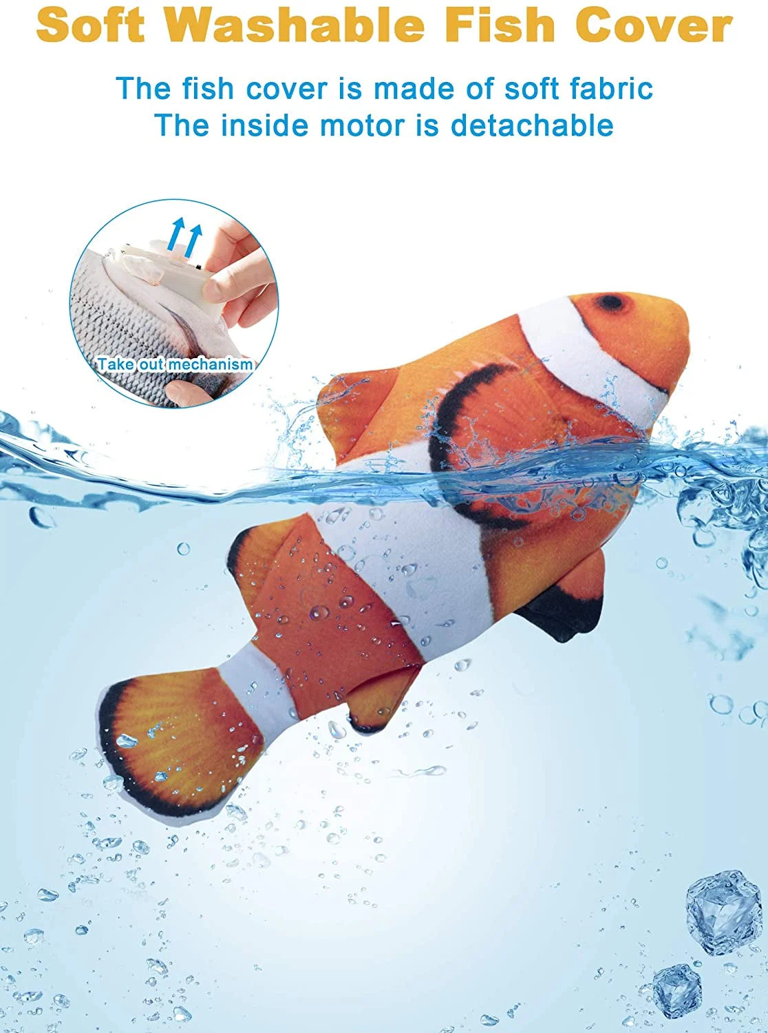 Electric Flopping Fish 10.5" Plush Cat Toy S329332