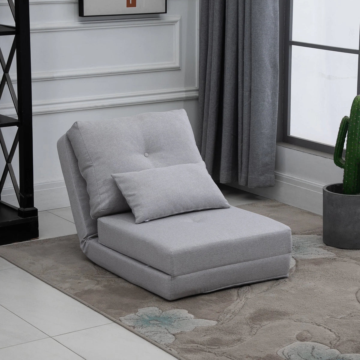 Light Gray 2-in-1 Floor Sofa Bed B959475