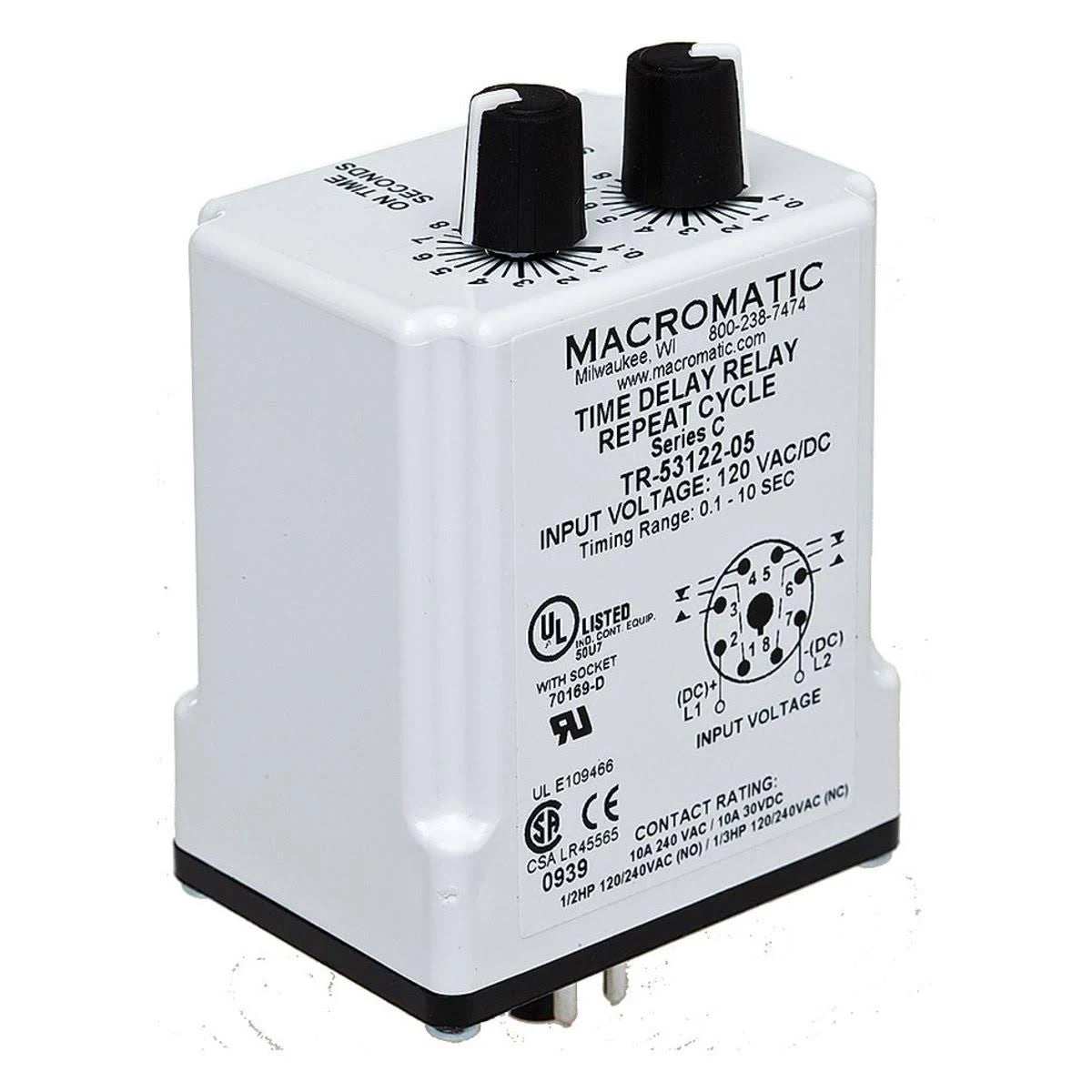 Time Delay Relay 24VAC/DC 10A DPDT X3077