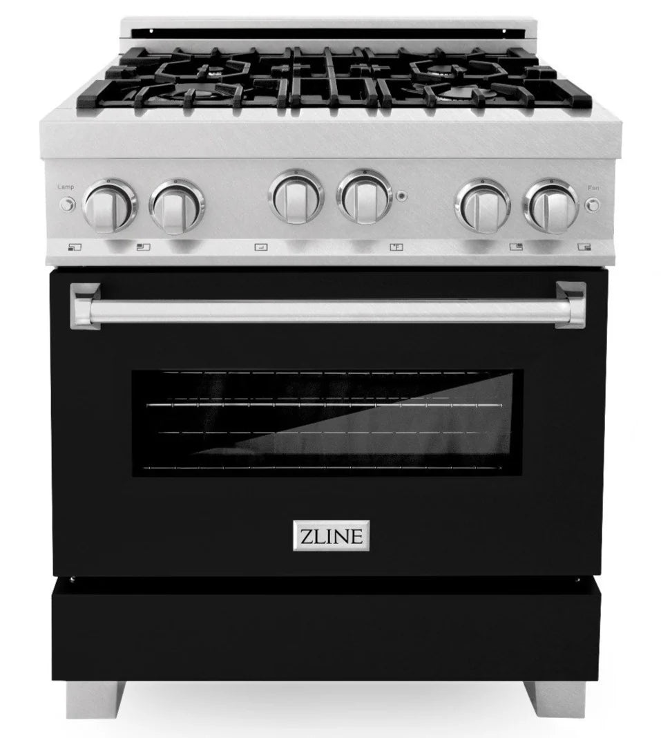 30 in. Gas Range with Black Matte Door Q708