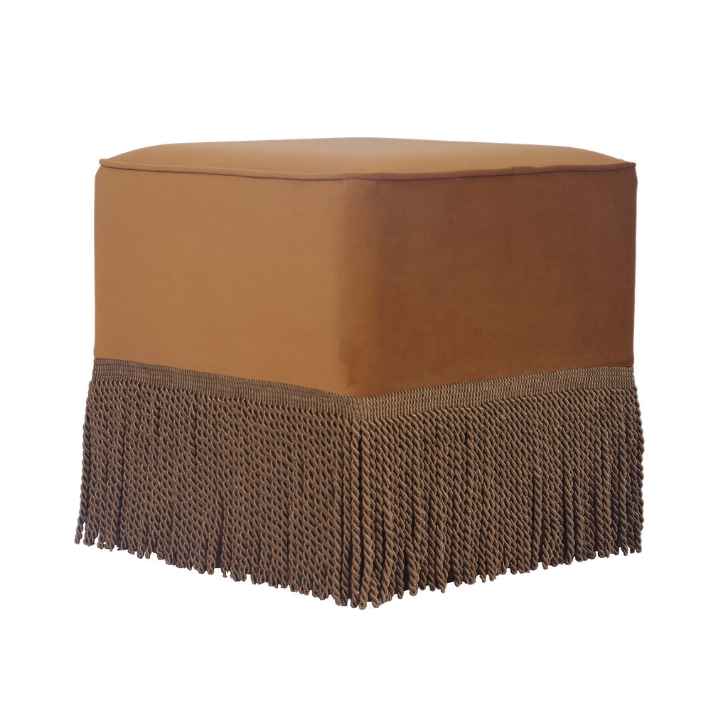 Yellow Velvet Ottoman I88347