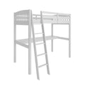 White Solid Wood Loft Bunk Bed with Desk N7496