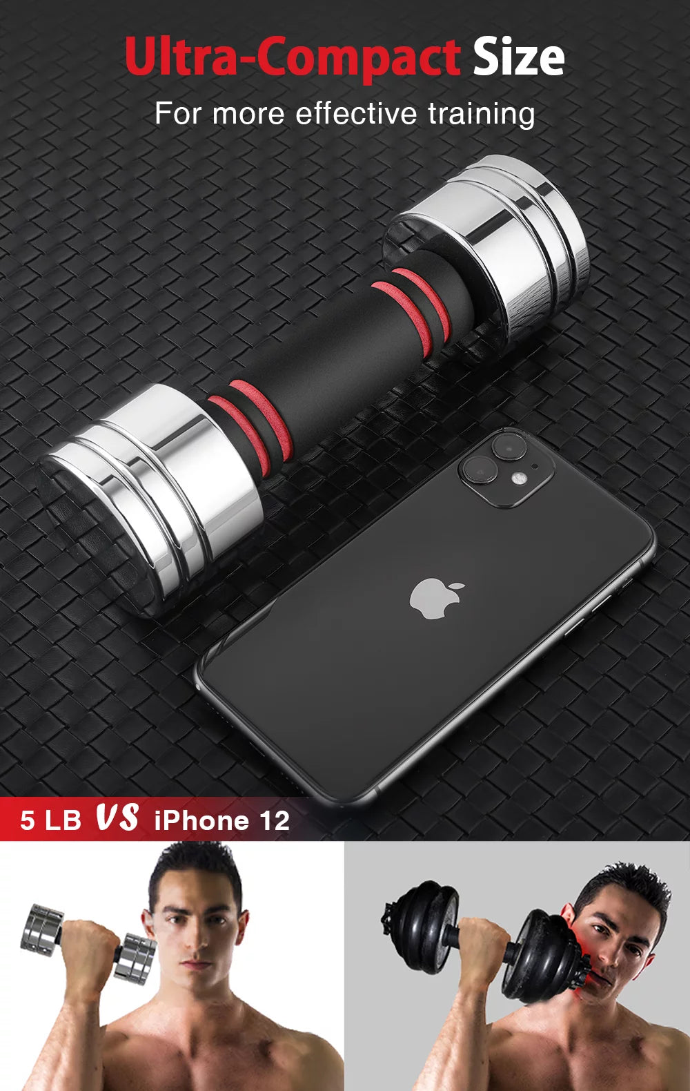 Adjustable Dumbbells Pair Steel Weight Set with Foam Handle A8855
