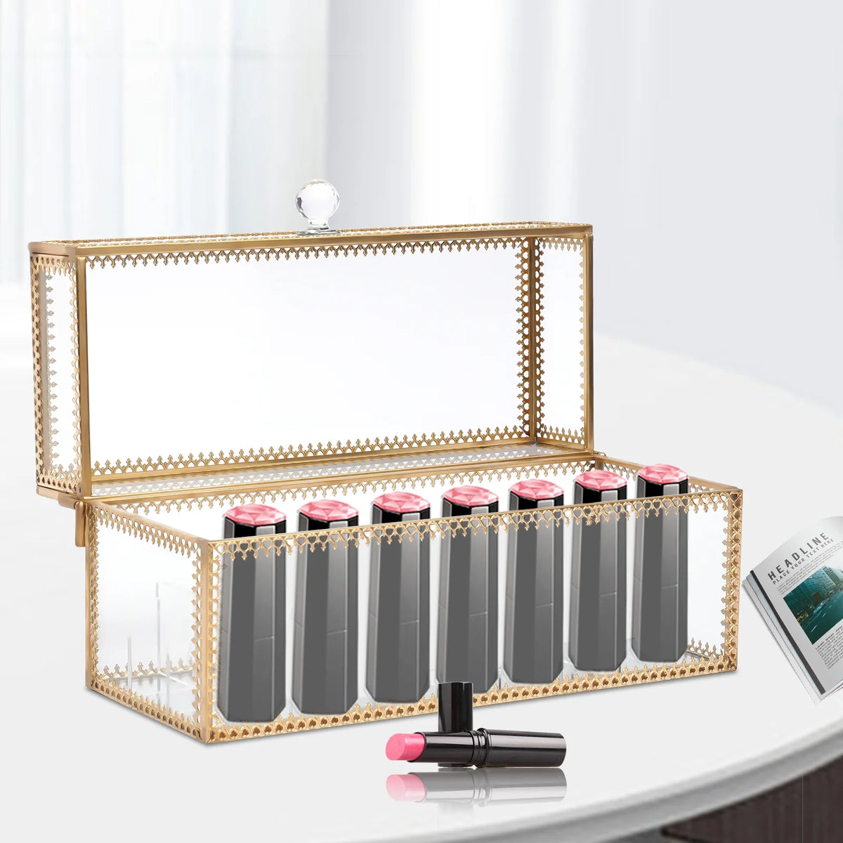 Clear 24-Grid Lipstick Storage Case S756247