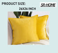 Set of 2 Velvet Decorative Throw Pillow Covers Square with Fringe Cushion Case H209