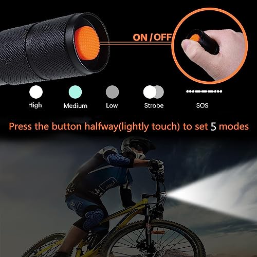 2 Pack 5 Modes 3000 High Lumens Waterproof Led Tactical Flashlights G831