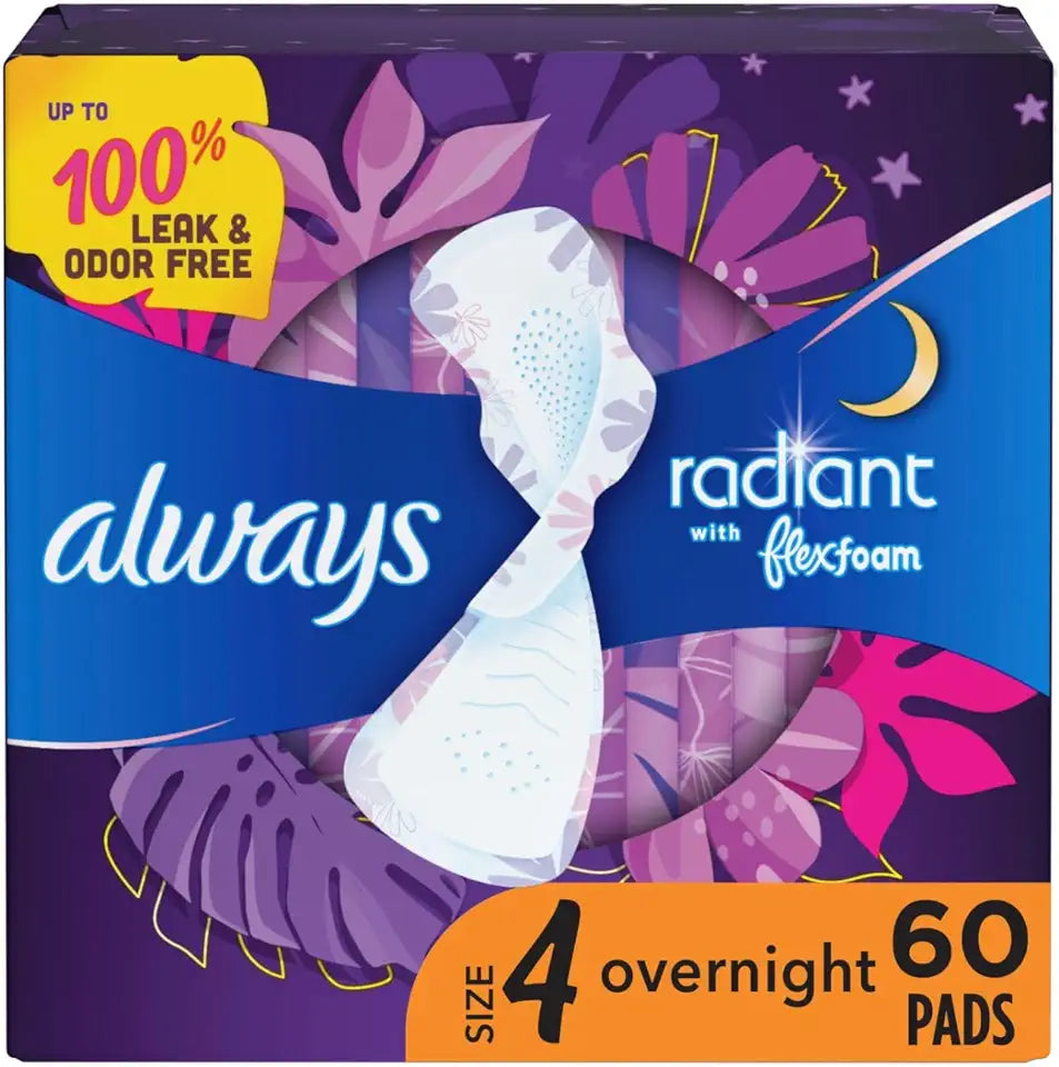Scented Overnight Feminine Pads with Wings 60 CT M340846