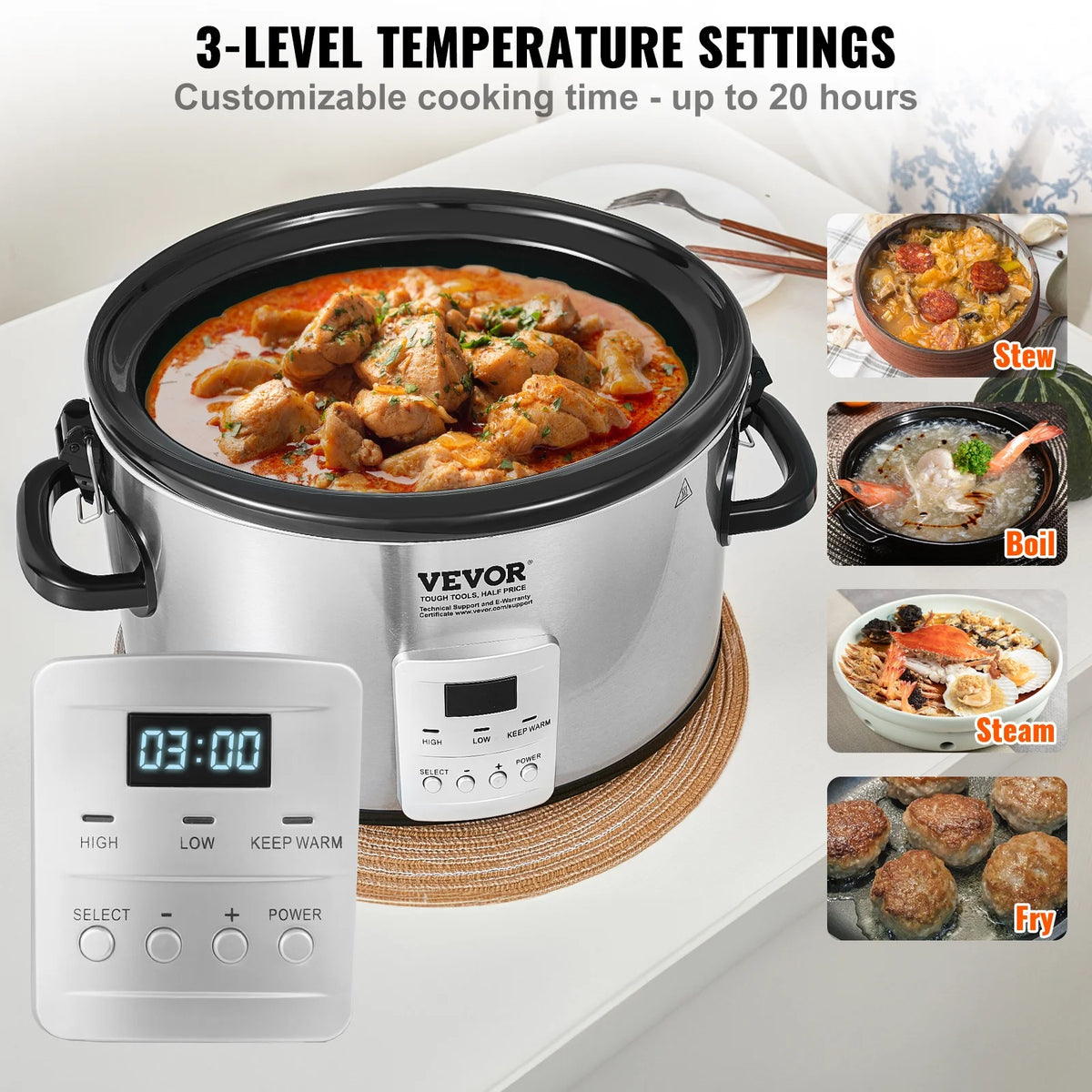 8QT Electric Slow Cooker Y120