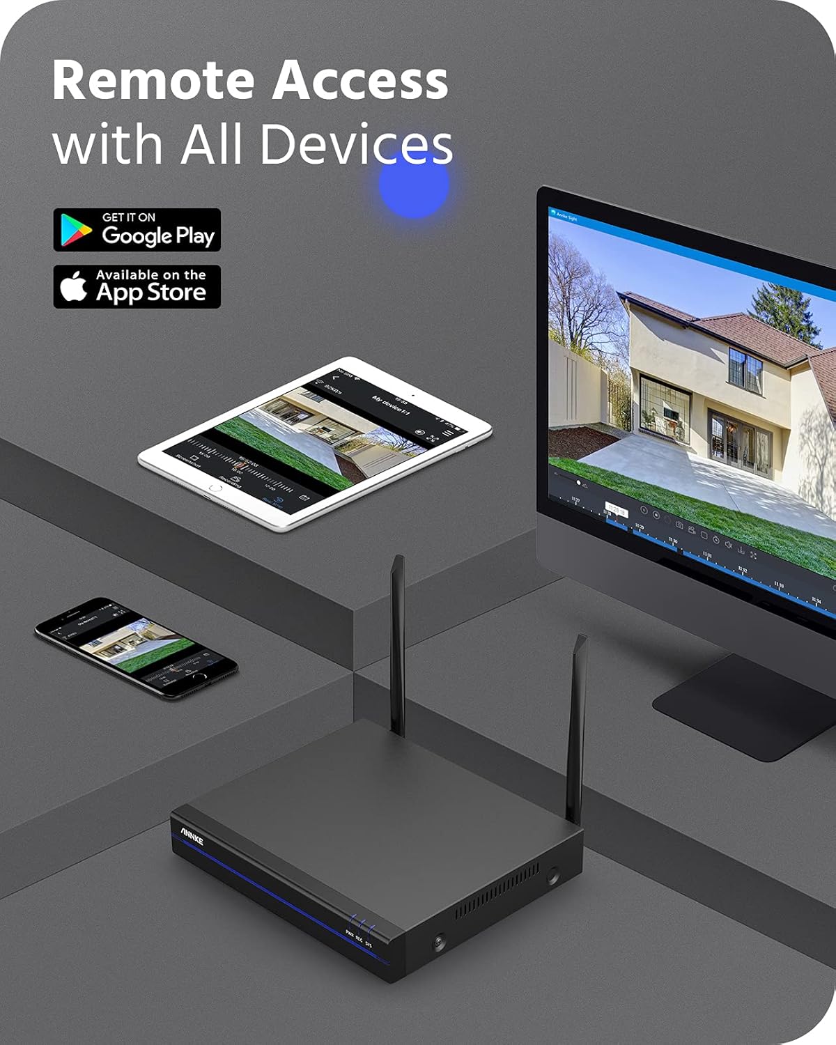 8CH Wireless Security Camera System with 1TB Hard Drive and 8 1440P Outdoor WiFi IP Cameras L283
