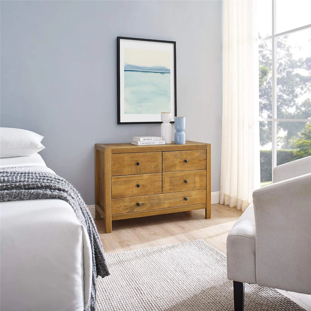 Rustic Wood 5-Drawer Dresser H1974