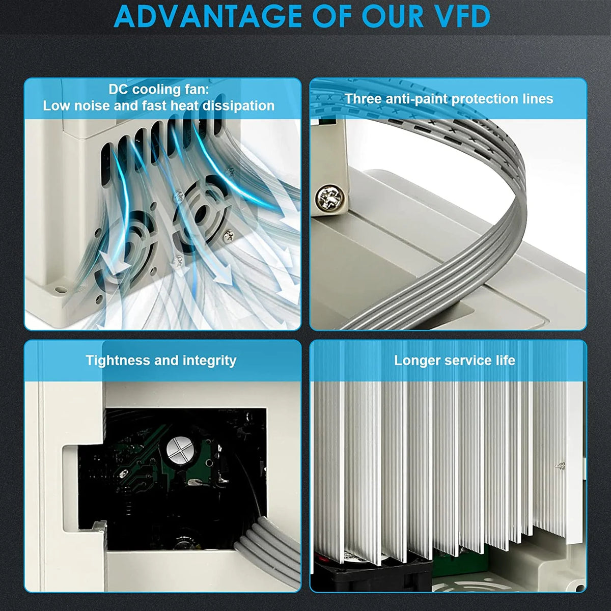 1.5kw 2HP 8A VFD Inverter Single Phase to 3 Phase Frequency Converter A12253