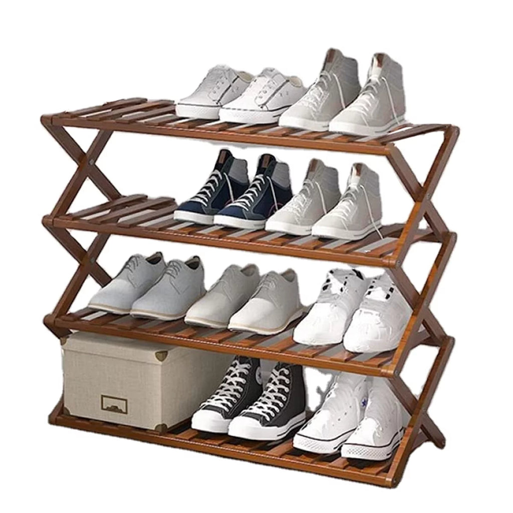 Bamboo 4-Tier Folding Shoe Rack O305