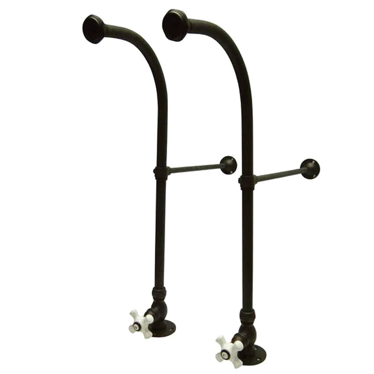 Vintage Polished Chrome Freestanding Water Supplies with Stop H48342