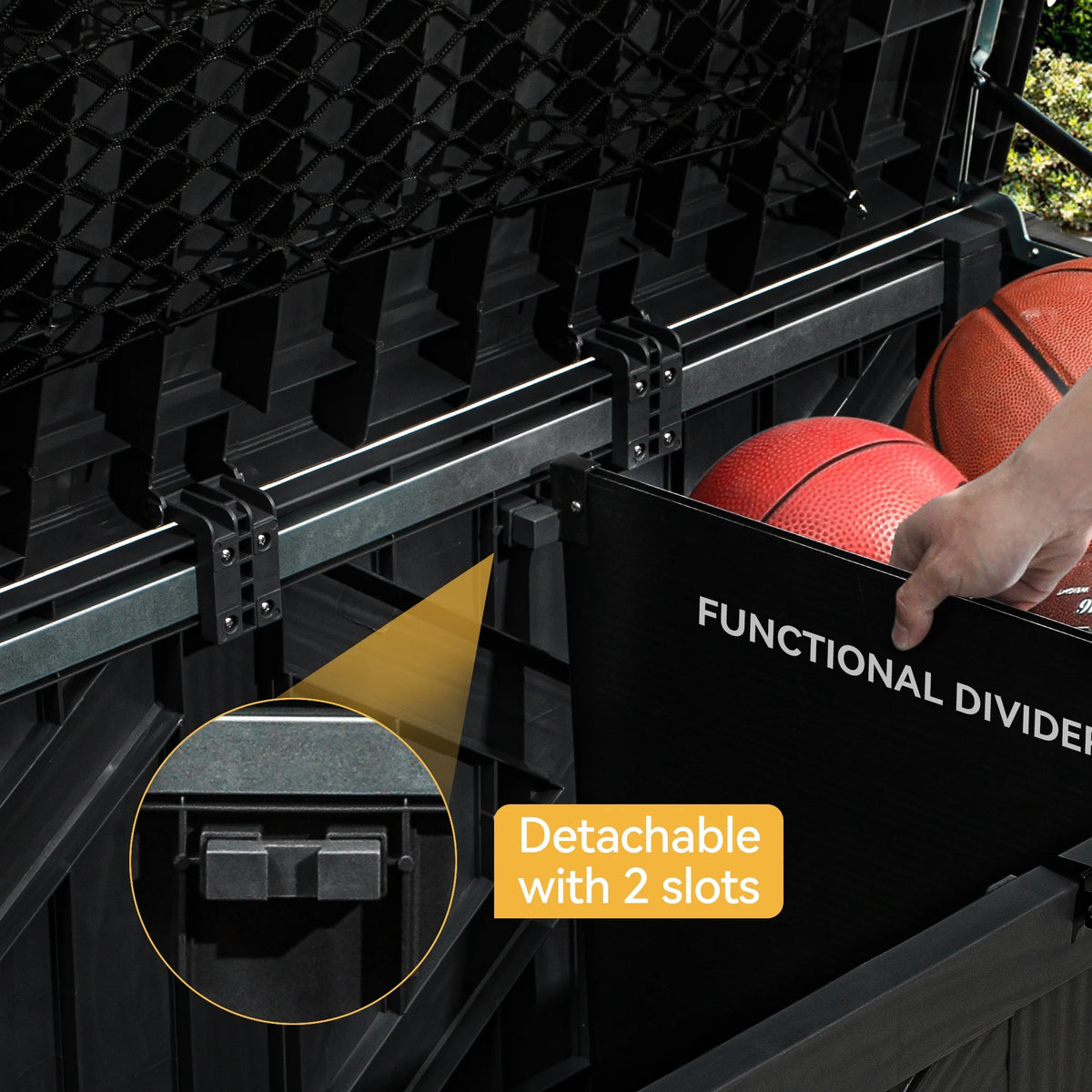 120 Gallon Black Resin Deck Box E251182