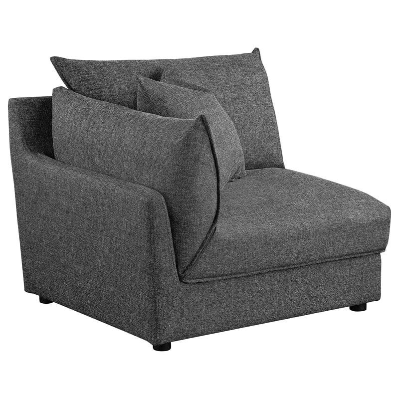 Barely Black Upholstered Fabric 6-Piece Modular Sectional I22067