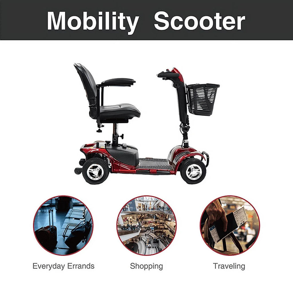 Red 4-Wheel Motorized Power Scooter P7795