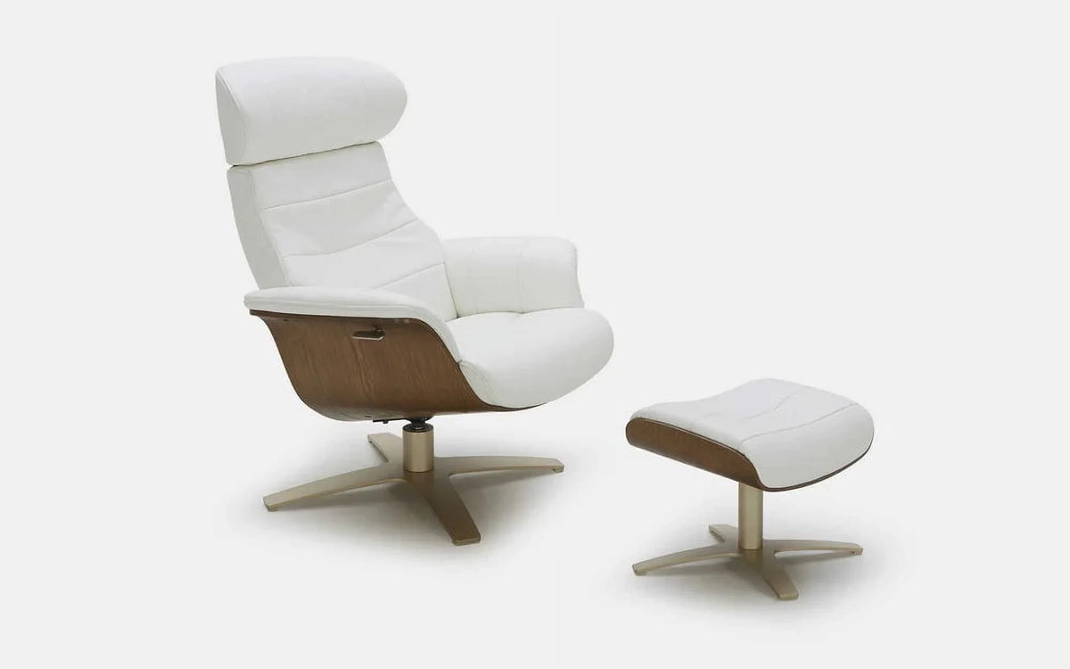 White Top Grain Italian Leather Chair E2650