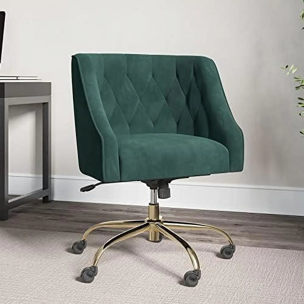 Pink Velvet Upholstered Office Chair Y92640