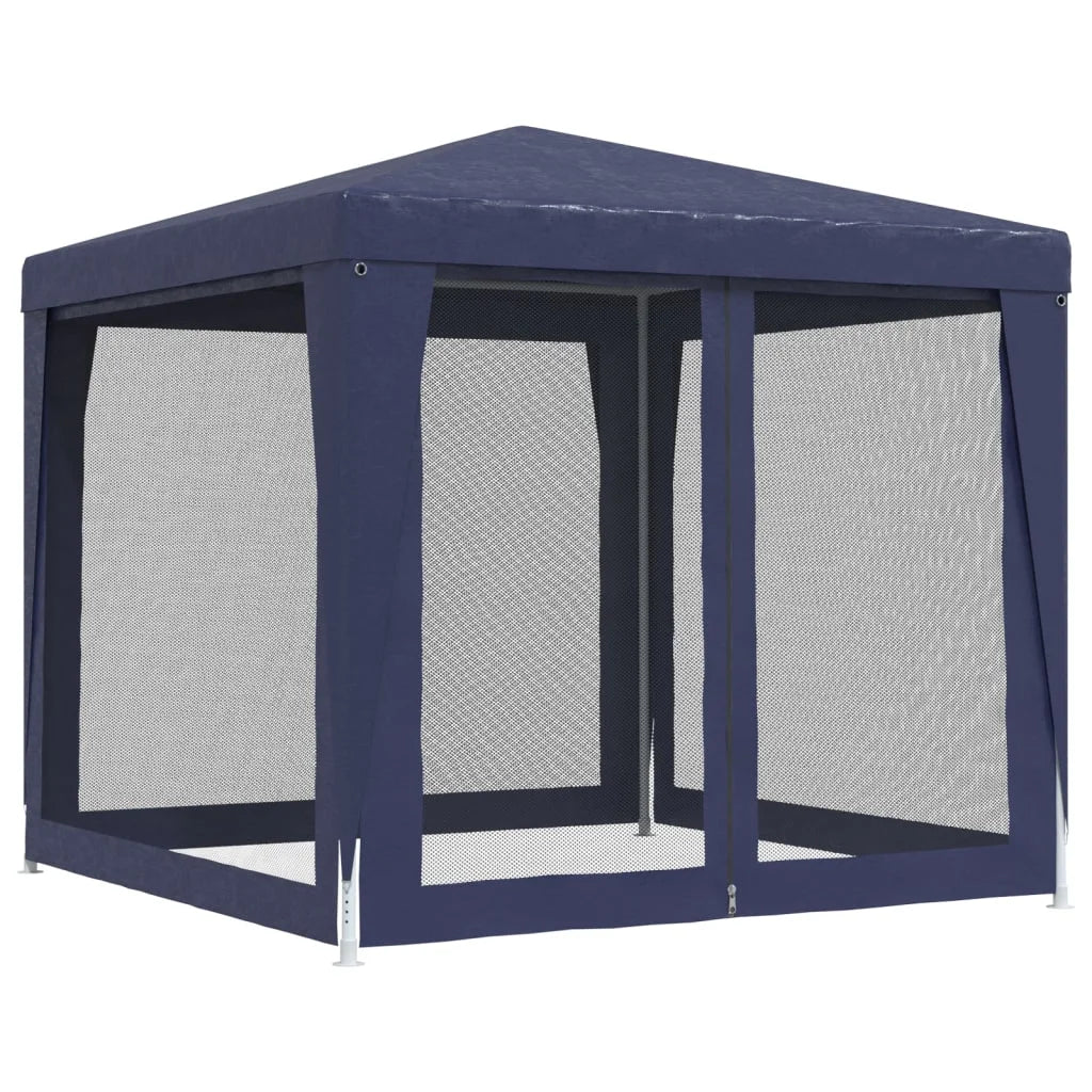 Blue 8.2'x8.2' HDPE Party Tent with 4 Mesh Sidewalls Y440